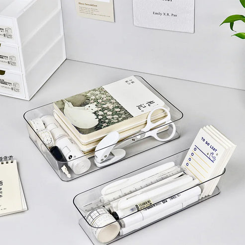 Organiseur de bureau transparent 4 pièces