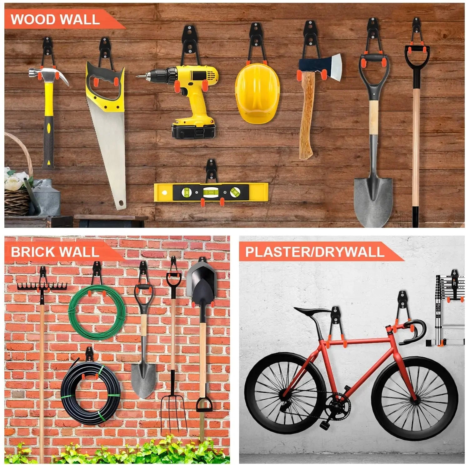 Crochet mural de garage robuste