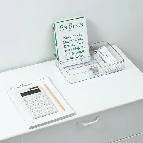 Organiseur de bureau transparent 4 pièces
