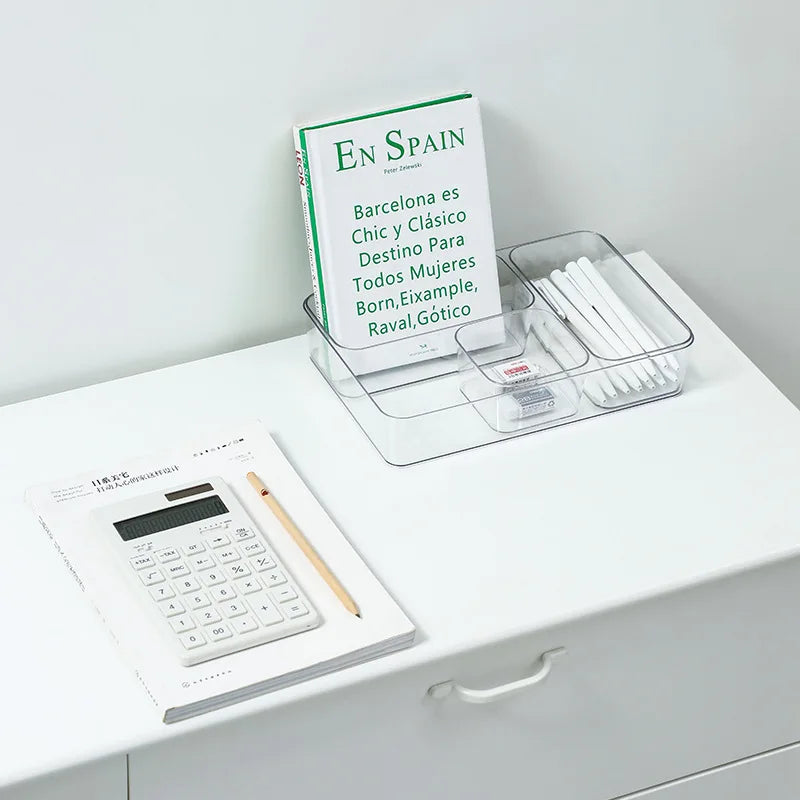 Organiseur de bureau transparent 4 pièces