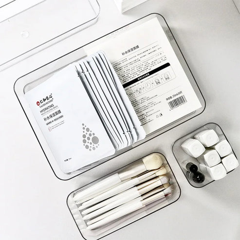 Organiseur de bureau transparent 4 pièces