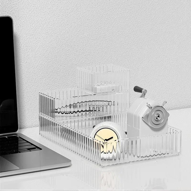 Ensemble d'organiseurs de bureau en acrylique transparent