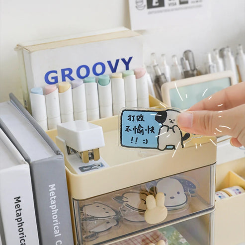 Boîte de rangement de bureau transparente