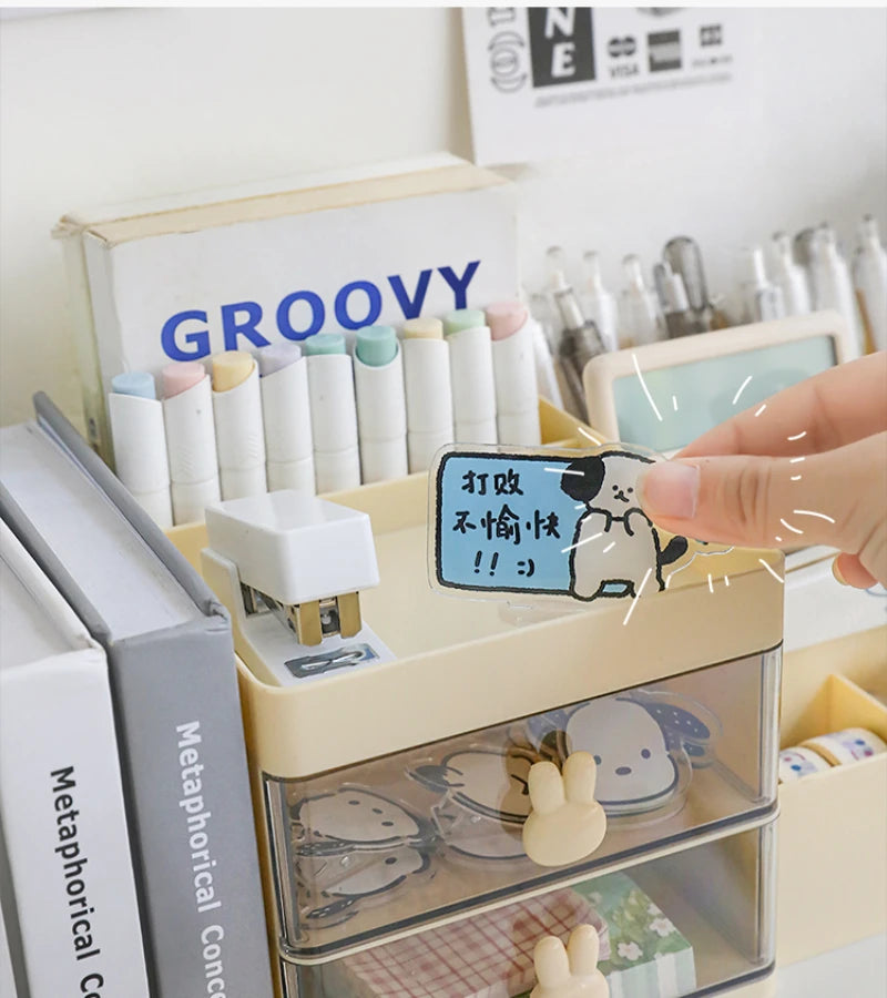 Boîte de rangement de bureau transparente