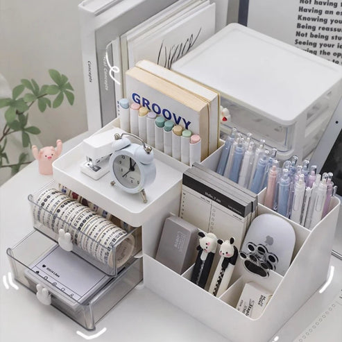 Boîte de rangement de bureau transparente