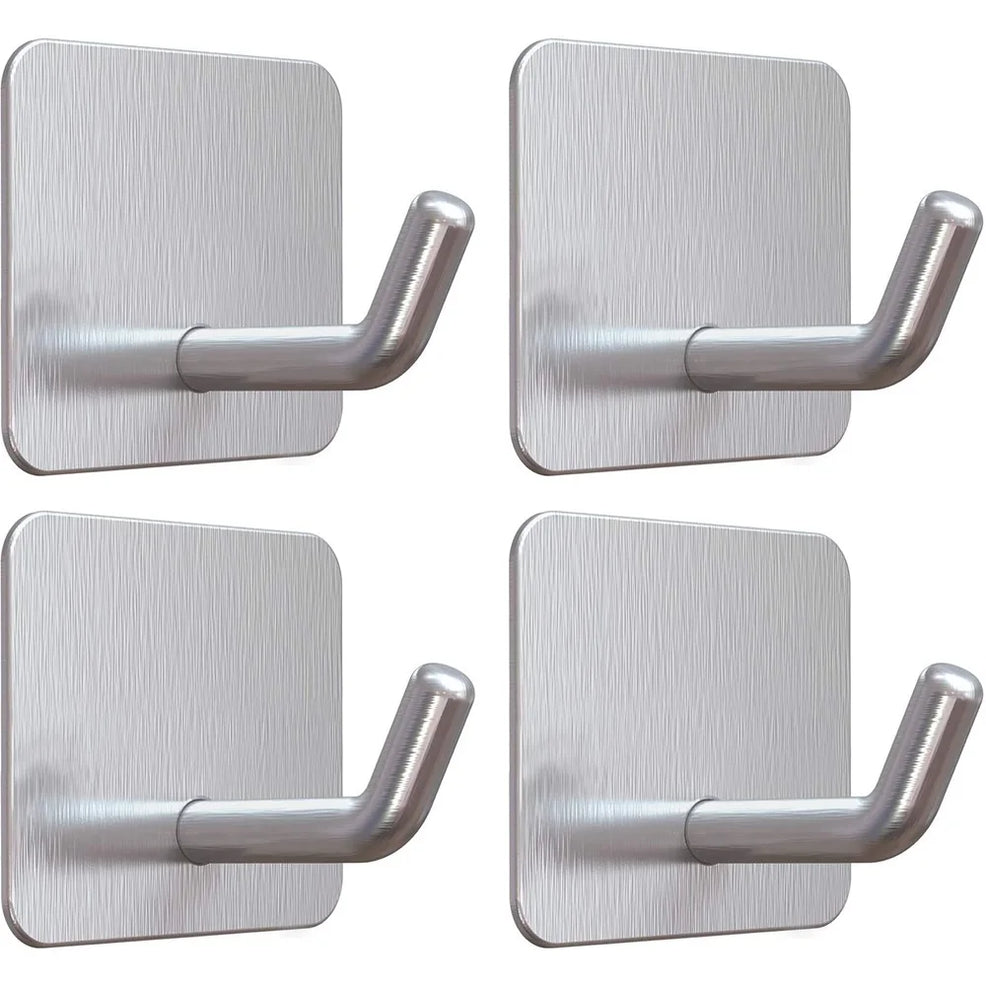 Crochet mural adhésif en acier inoxydable