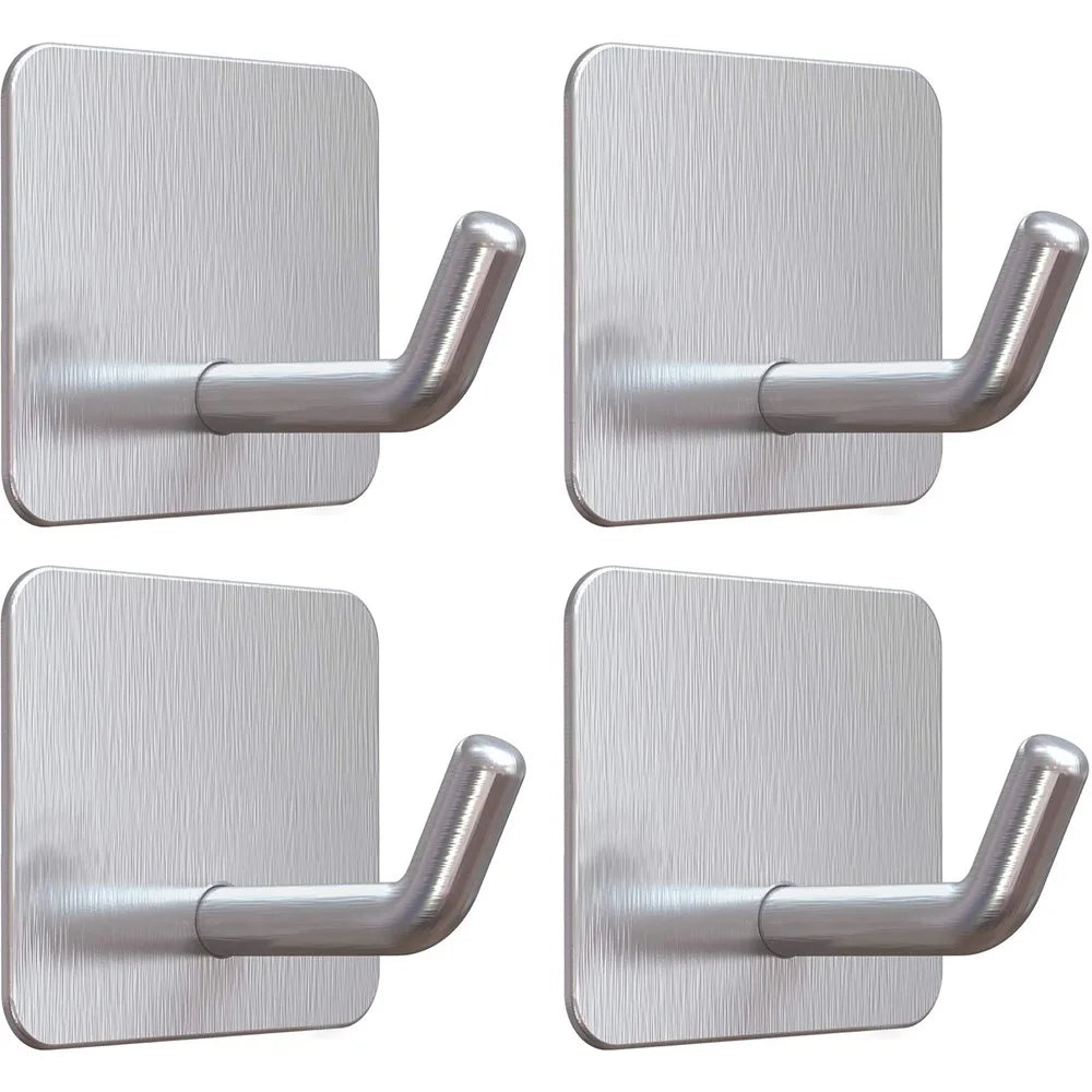 Crochet mural adhésif en acier inoxydable