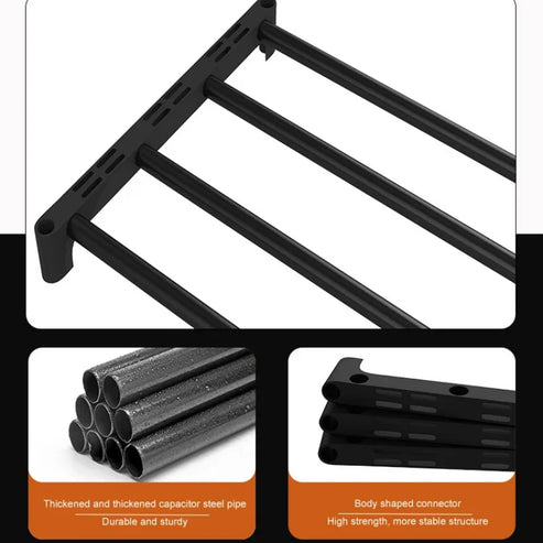 Étagère à chaussures multicouche noire