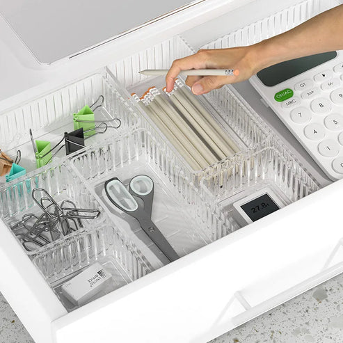 Ensemble d'organiseurs de bureau en acrylique transparent