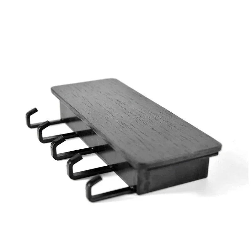 Porte-clés et porte-manteaux mural en bambou