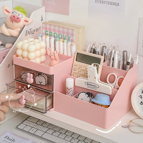 Boîte de rangement de bureau transparente