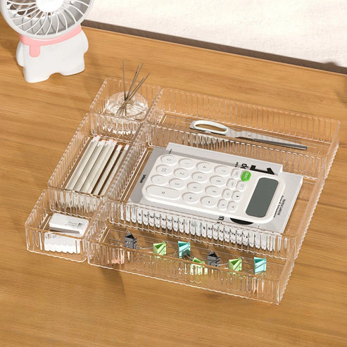 Ensemble d'organiseurs de bureau en acrylique transparent