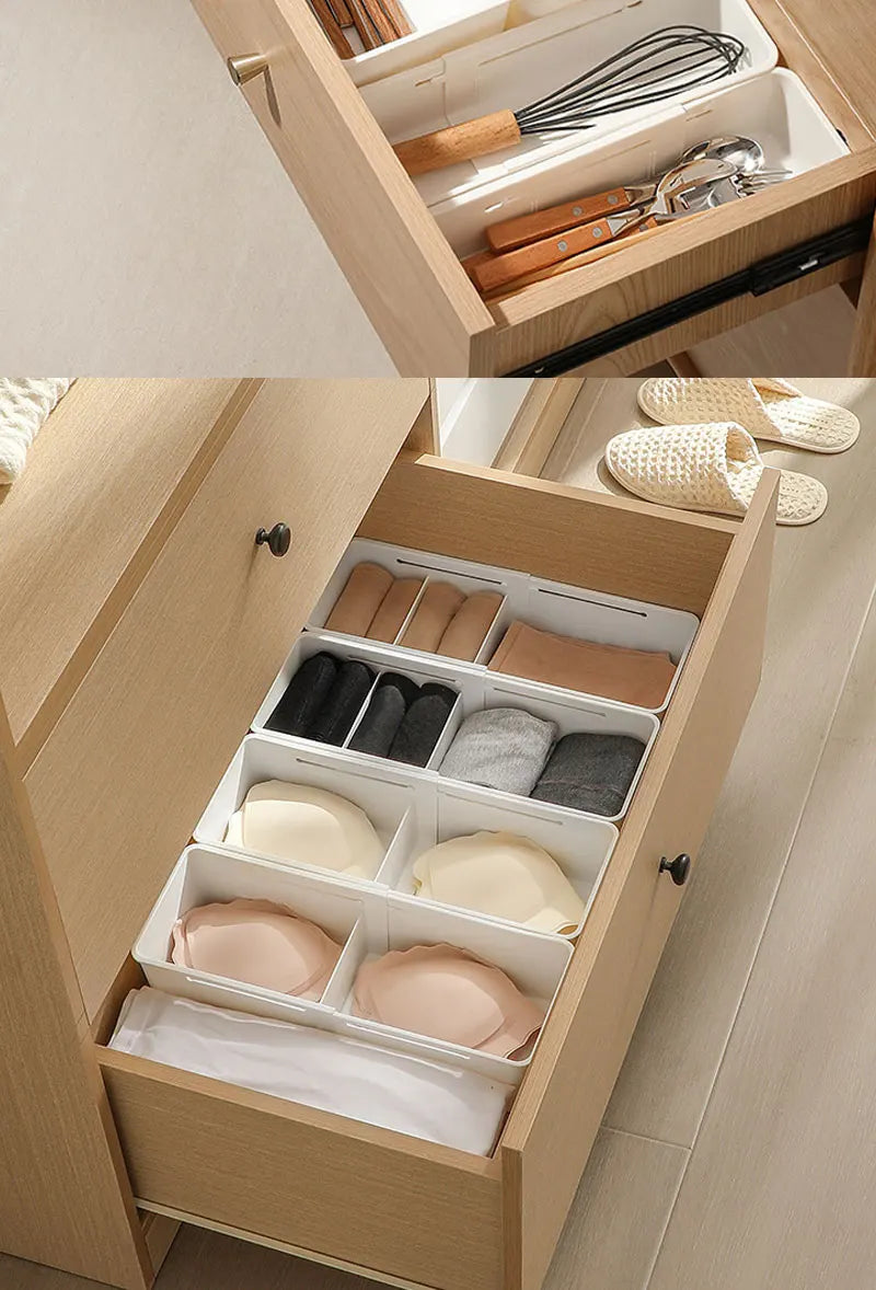 Boîte de rangement à tiroir rétractable