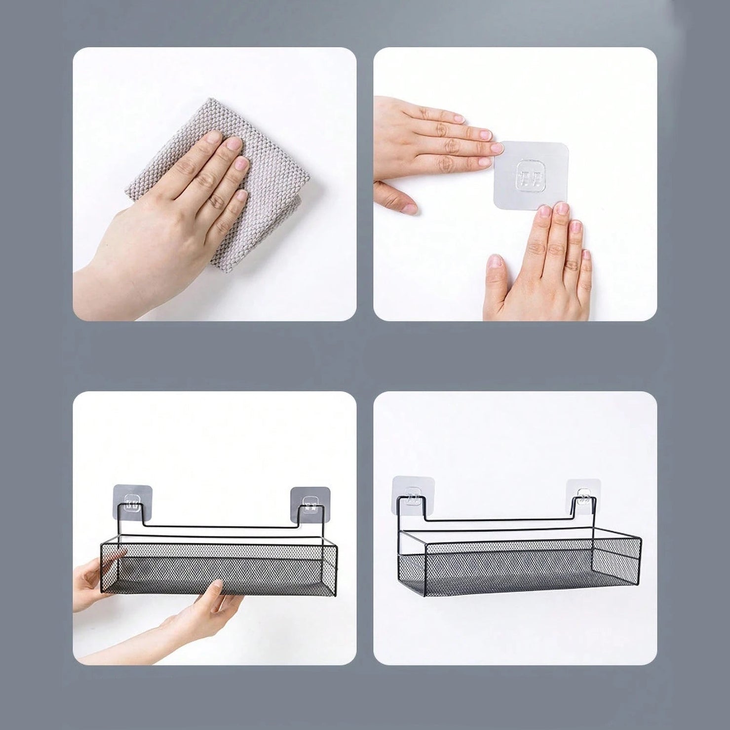 Étagère murale autocollante pour salle de bain