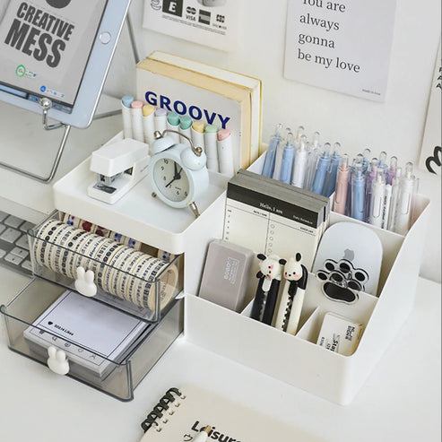 Boîte de rangement de bureau transparente