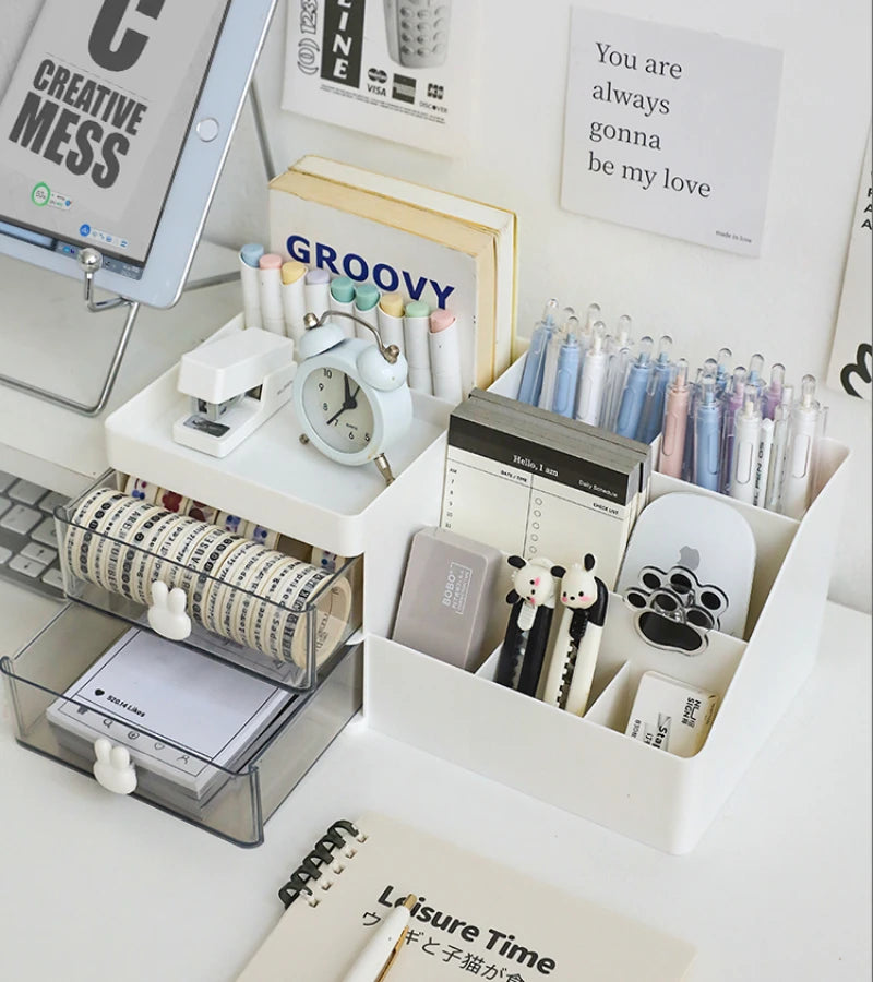 Boîte de rangement de bureau transparente