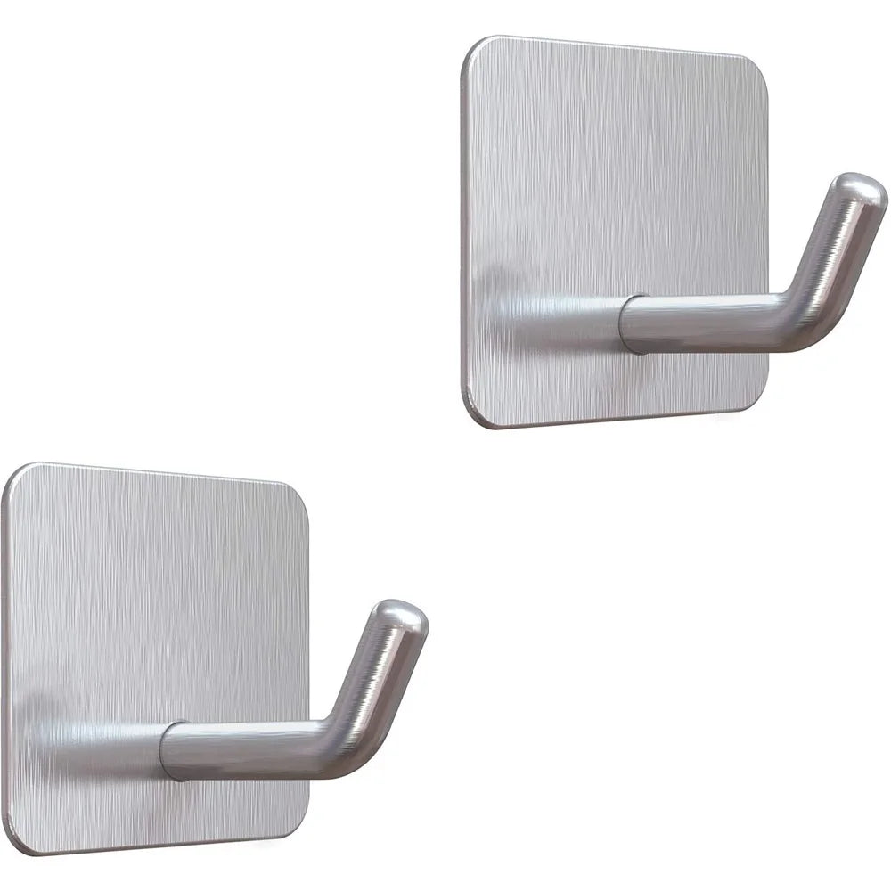 Crochet mural adhésif en acier inoxydable