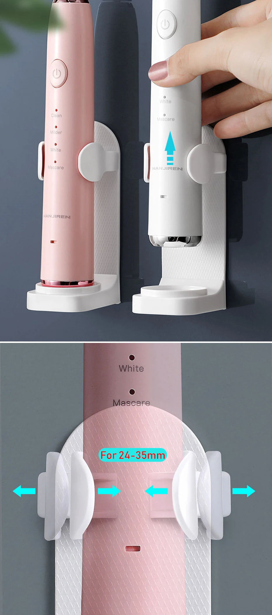 Porte-brosse à dents mural réglable