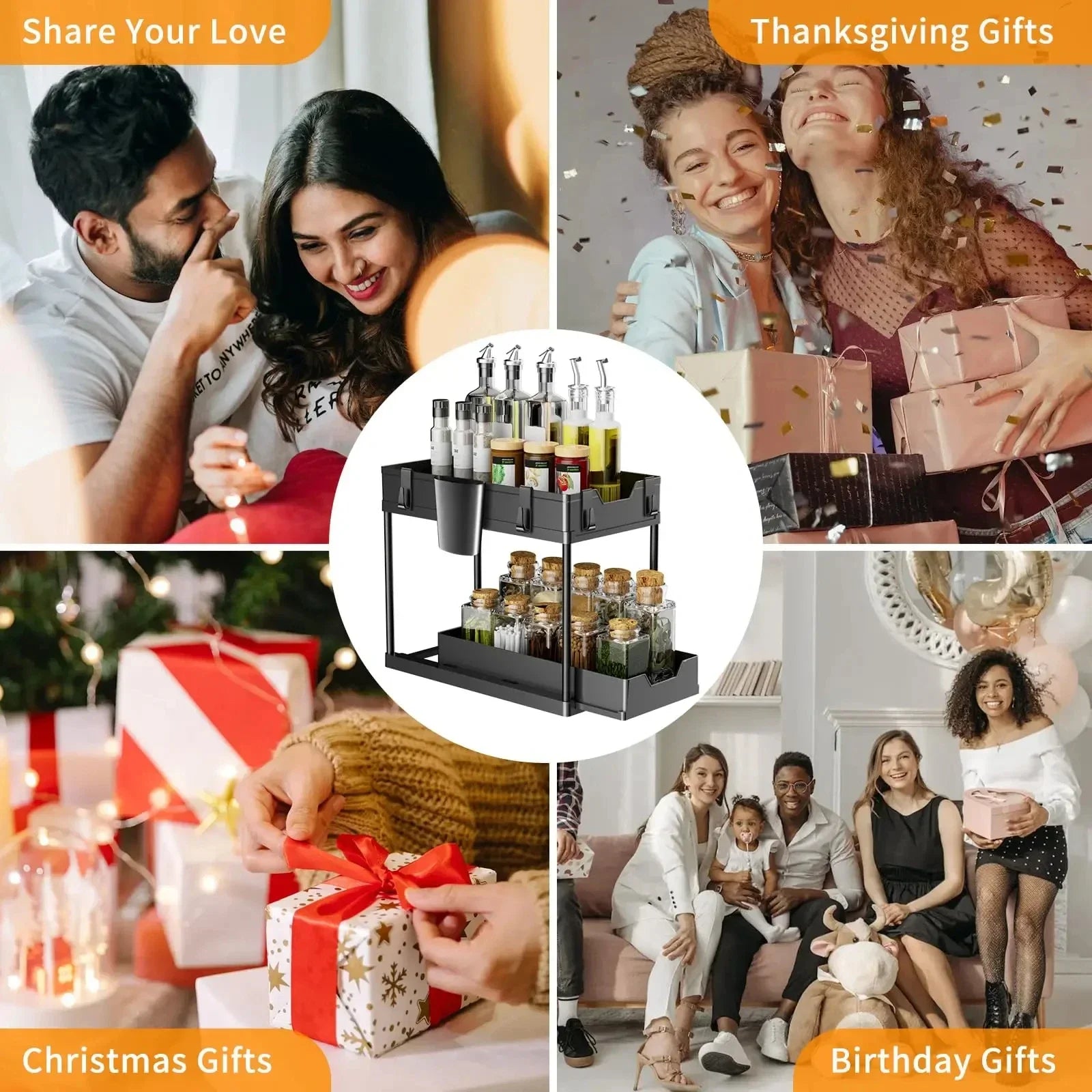 Organisateur à double tiroir sous l'évier