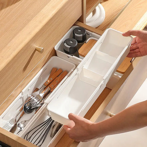 Boîte de rangement à tiroir rétractable