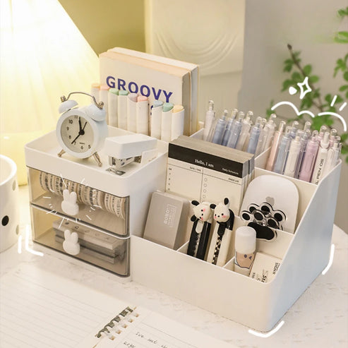 Boîte de rangement de bureau transparente